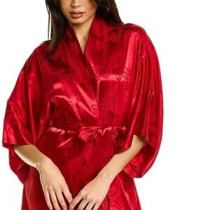 Natori Womens Ryu Jacquard Robe, L, Red